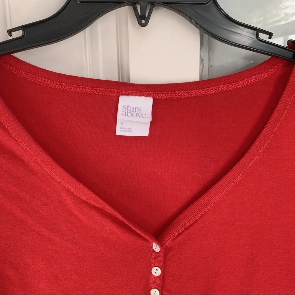 Stars above red sleepwear pajamas top Small / S